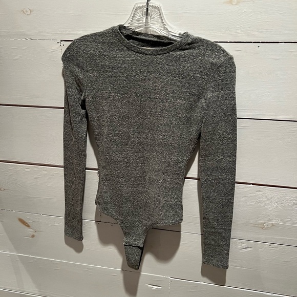 Madewell XXS Gray Long Sleeve Bodysuit, EUC, one-piece, casual, see pics - Picture 1 of 6